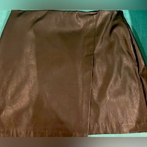 Bar iii faux leather black skirt, large, never used